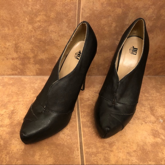 JENNIFER LOPEZ Black Leather Bootie Heel Platform - Picture 8 of 8